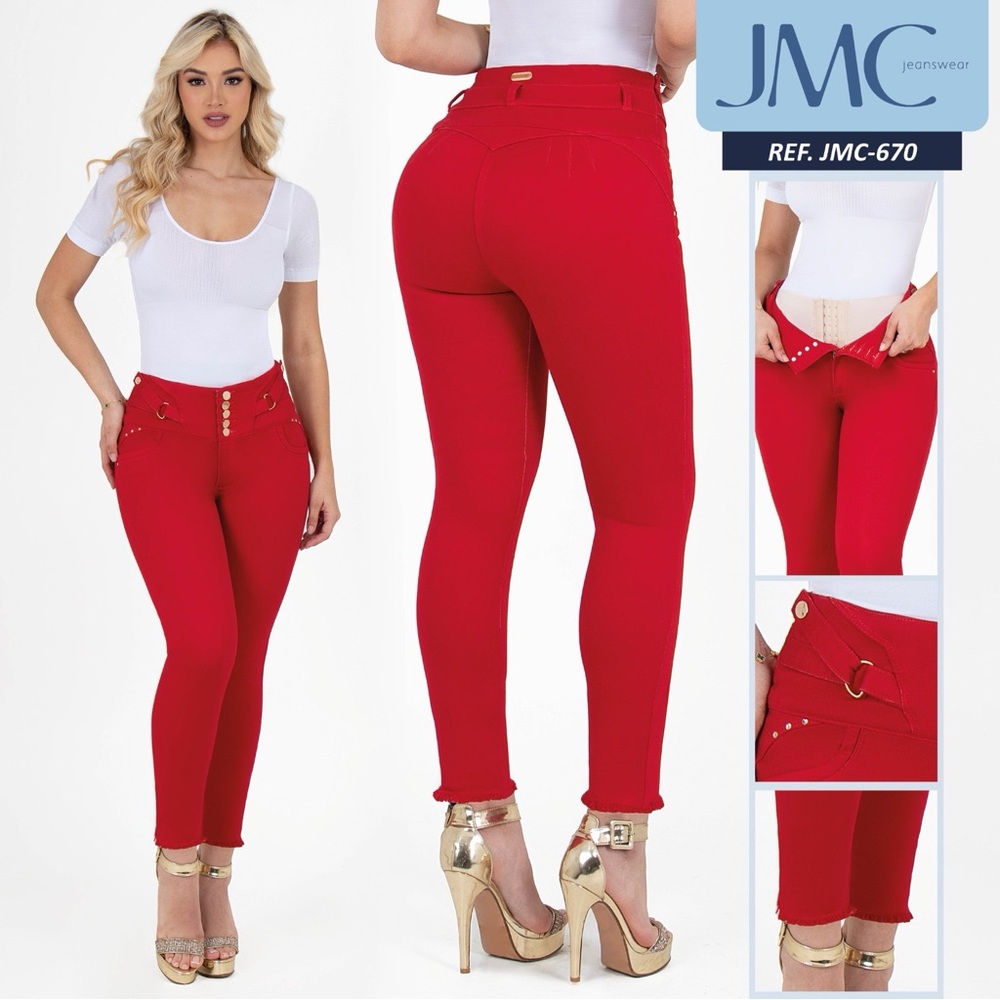 Red Skinny Jeans with Vibrant Color